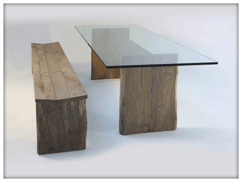 Wooden bench backless