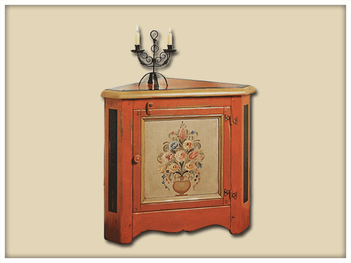Lacquered corner cabinet