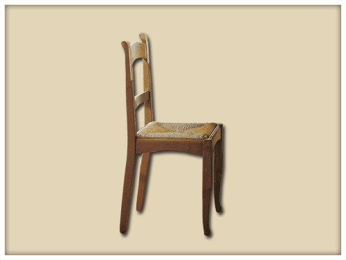 Straw-bottomed chair