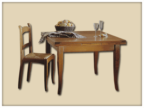 Square table with modelled legs